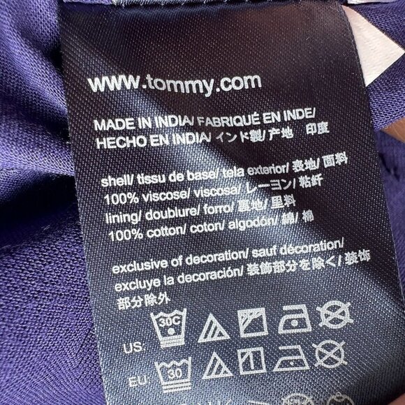 Tommy Hilfiger Dress Blue Sleeveless Geometric Pattern Embroidered Sz 12 NWT - Picture 11 of 12